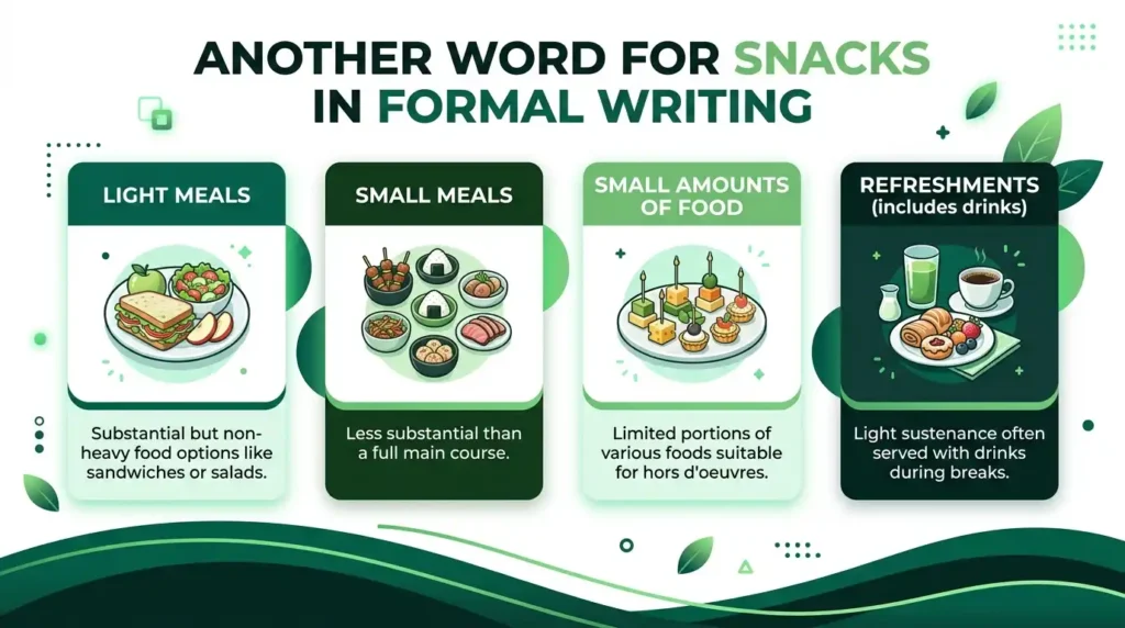 another word for Snacks