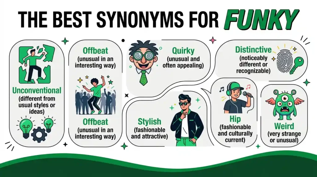 Synonyms for Funky