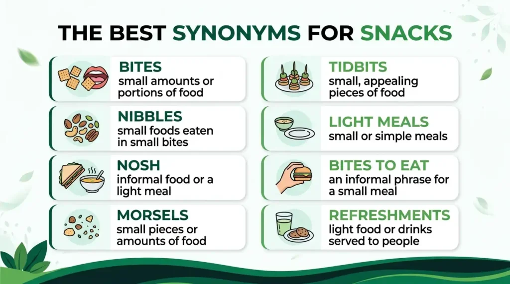 Synonyms for Snacks