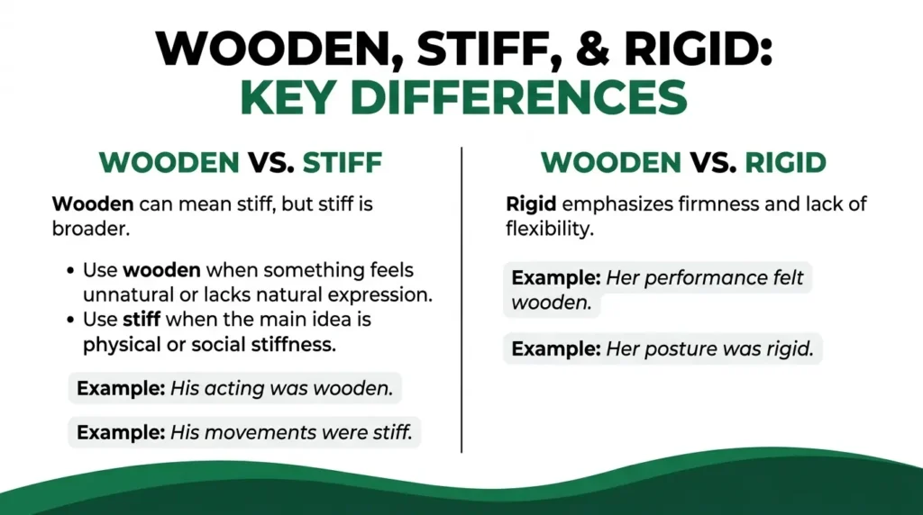 Wooden vs Stiff vs Rigid vs Awkward