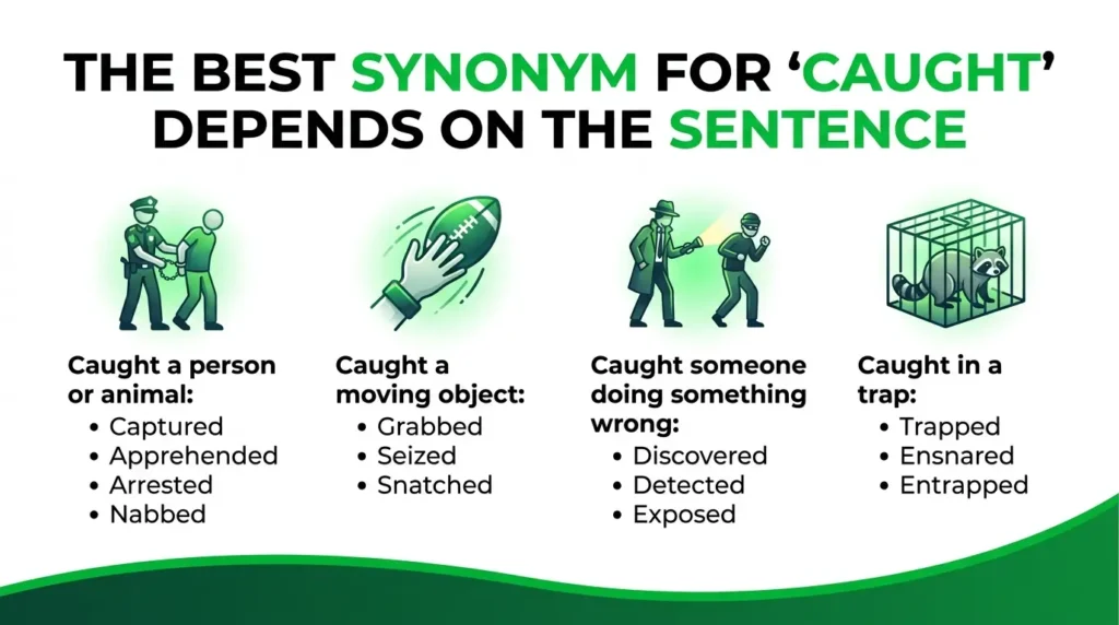 Synonyms for Caught