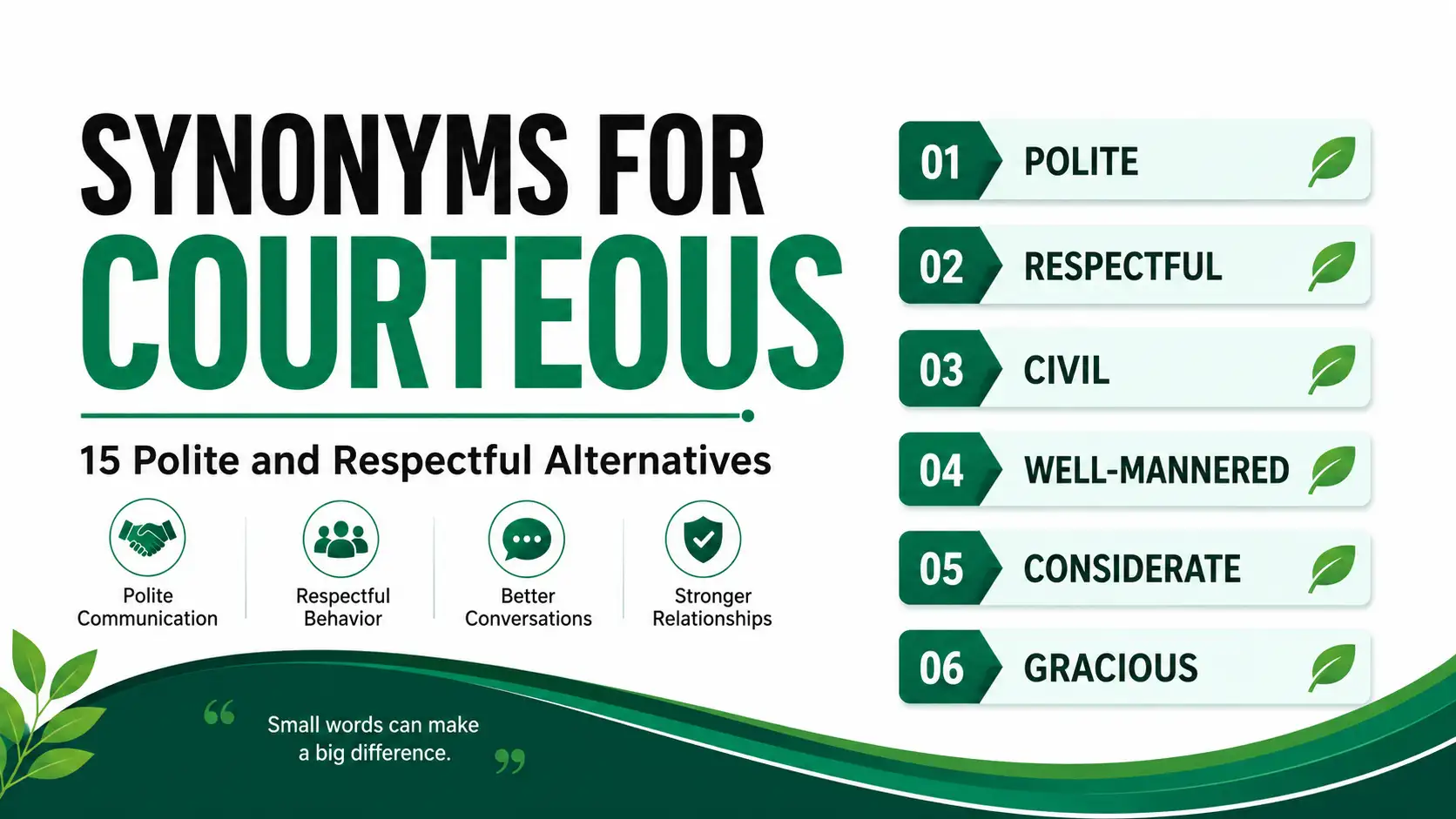Synonyms for Courteous