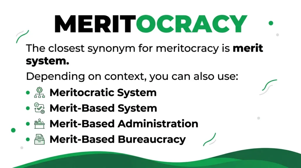 Synonyms for Meritocracy