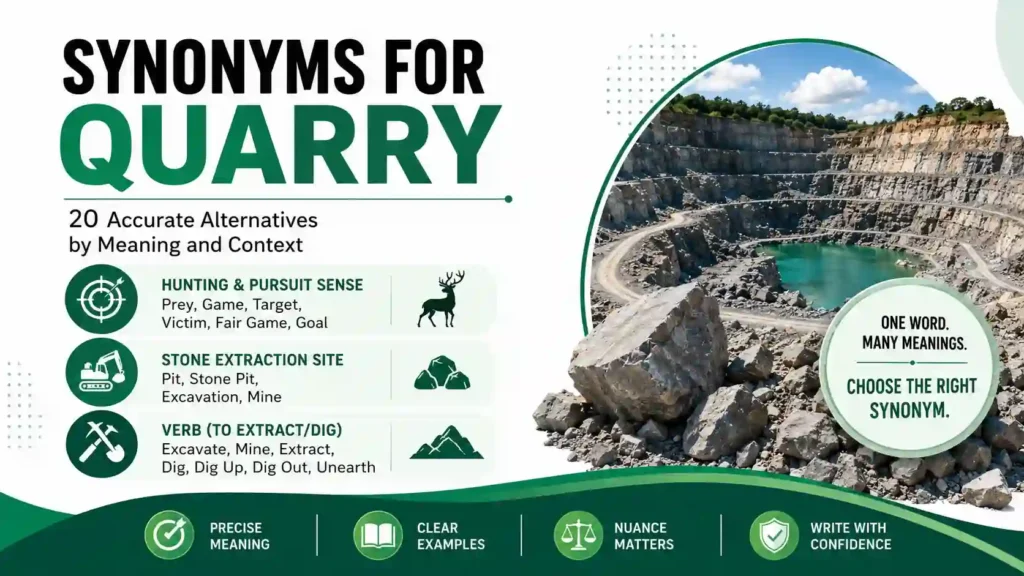 Synonyms for Quarry