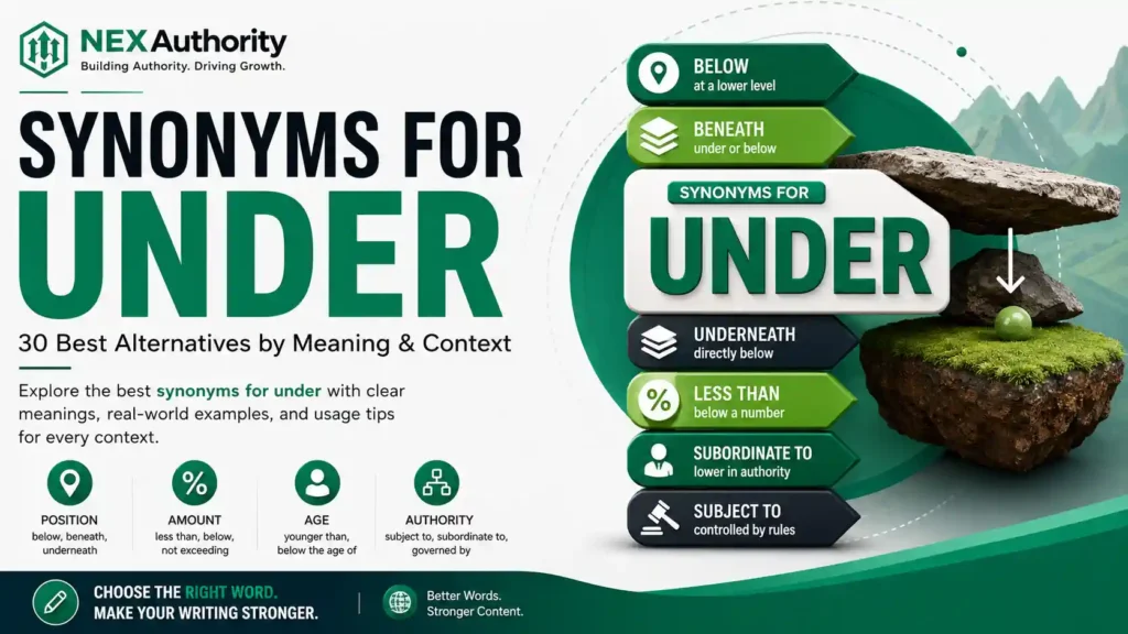 synonyms for under