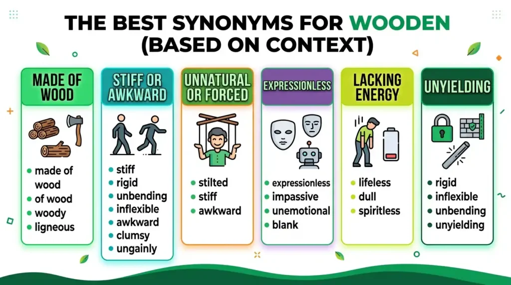 Synonyms for Wooden