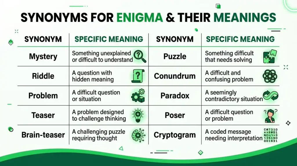 Synonyms for Enigma