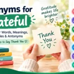 Synonyms for Grateful
