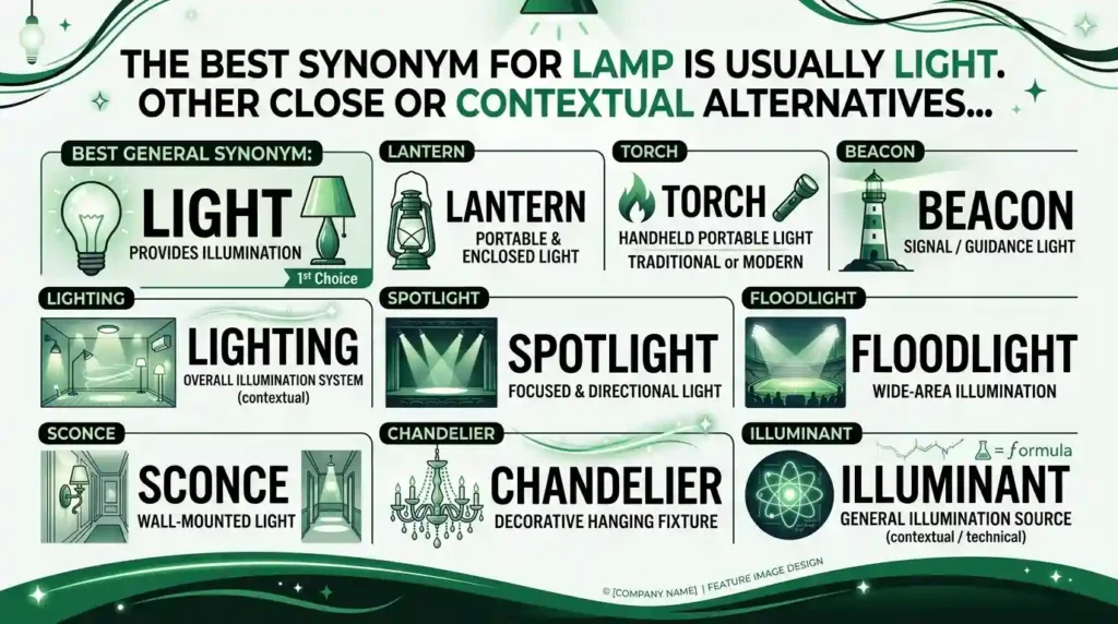 Synonyms for Lamp: 15+ Words, Meanings, Types & Examples