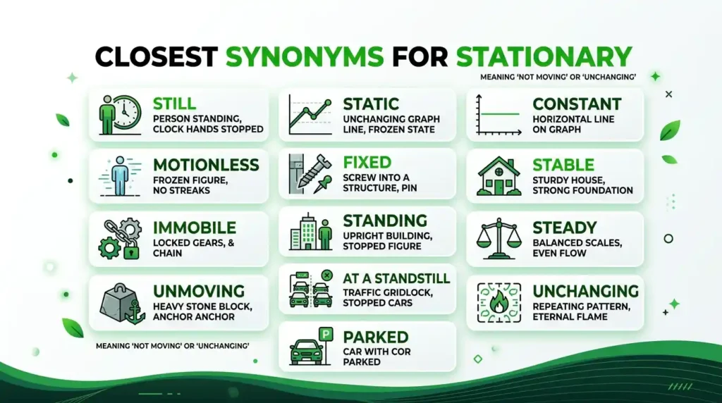 Synonyms for Stationary