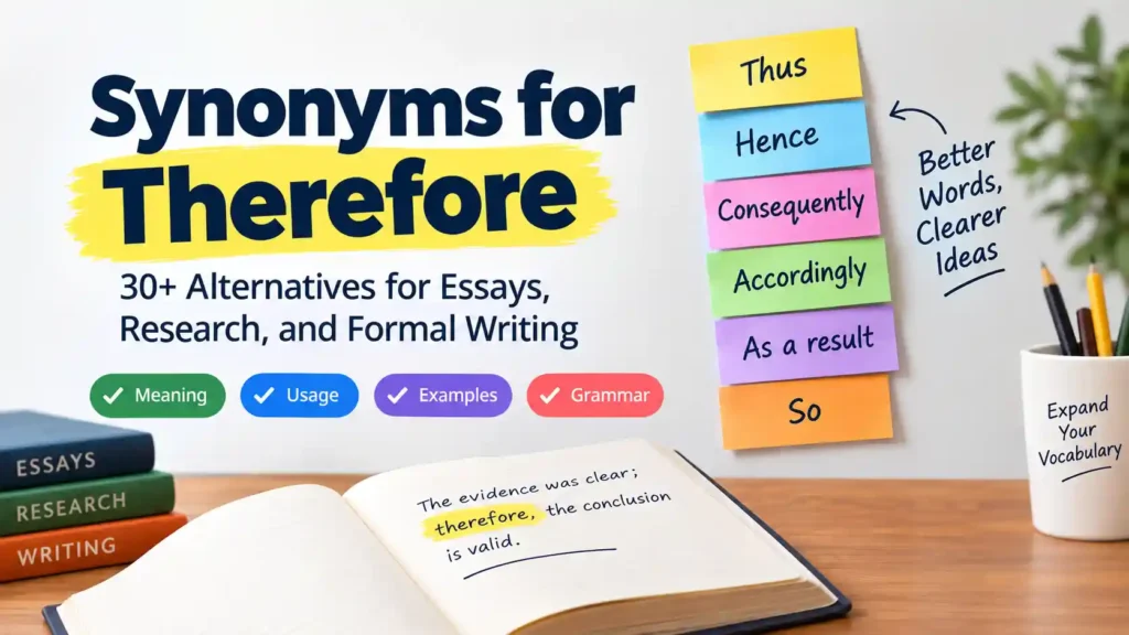 Synonyms for Therefore