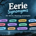 Eerie synonyms including spooky, creepy, uncanny, and ghostly