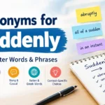 Synonyms for Suddenly
